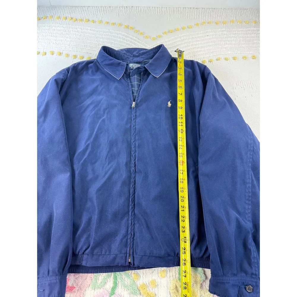 Vintage 90s Polo Ralph Lauren Harrington Jacket XXL Blue Y2K Windbreaker Navy